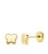 Pendientes niña mariposas Oro amarillo 18 kilates Lisos minimal