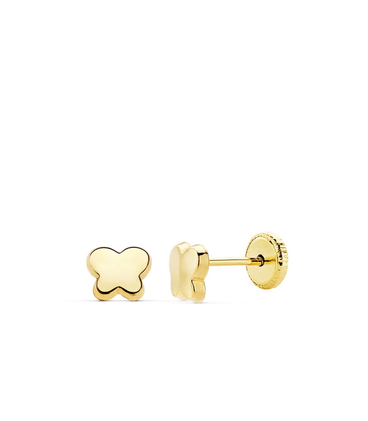Boucles d'oreilles bébé papillons Or jaune 18k Lisses, fermoir a vis