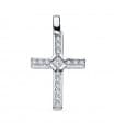 Colgante de mujer oro blanco 18k Cruz Gemas I