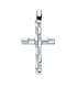 Ciondolo Croce con zirconi in oro bianco 19 mm, ideale collana da donna