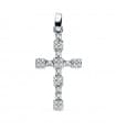 Colgante de mujer oro blanco 18k Cruz Gemas IV