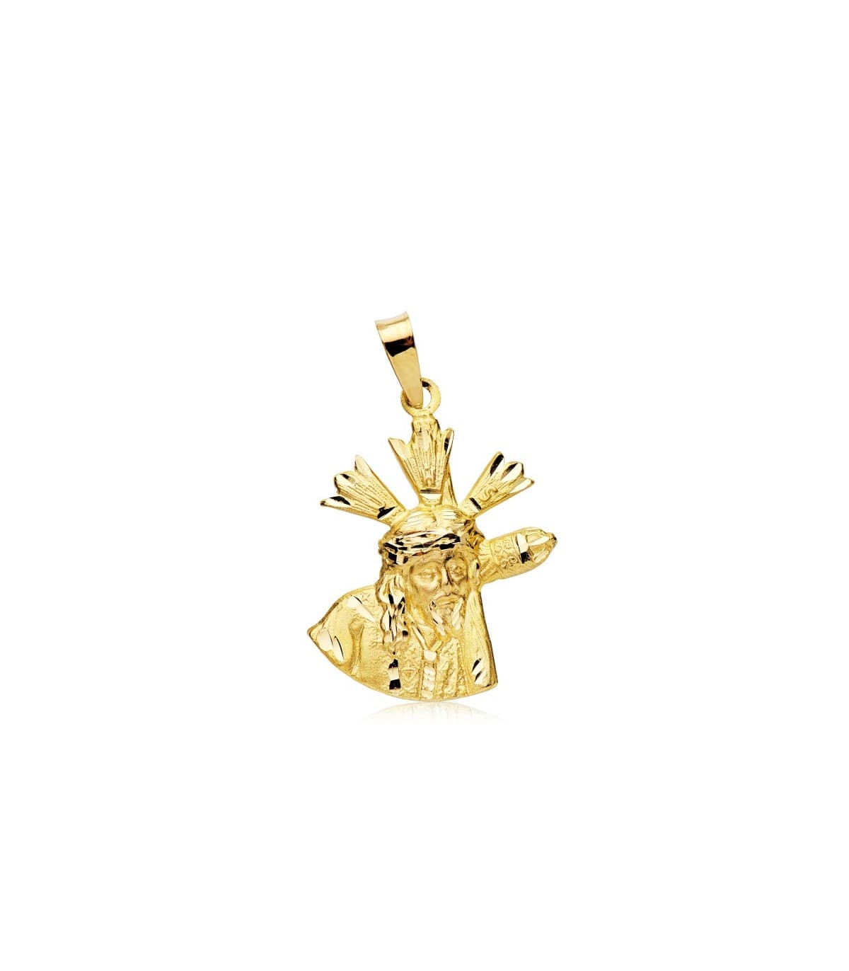 Cristo del Gran Poder Silueta Oro 18K 21mm Semana Santa Medalla Comunión