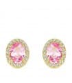 Boucles d'oreilles or jaune Alessia pierre rose 18 Carats