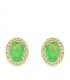 Boucles d'oreilles or jaune Alessia pierre verte 18 K