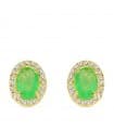 Orecchini oro giallo Alessia pietra verde 18 Kt