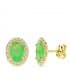 Boucles d'oreilles or jaune Alessia pierre verte 18 K