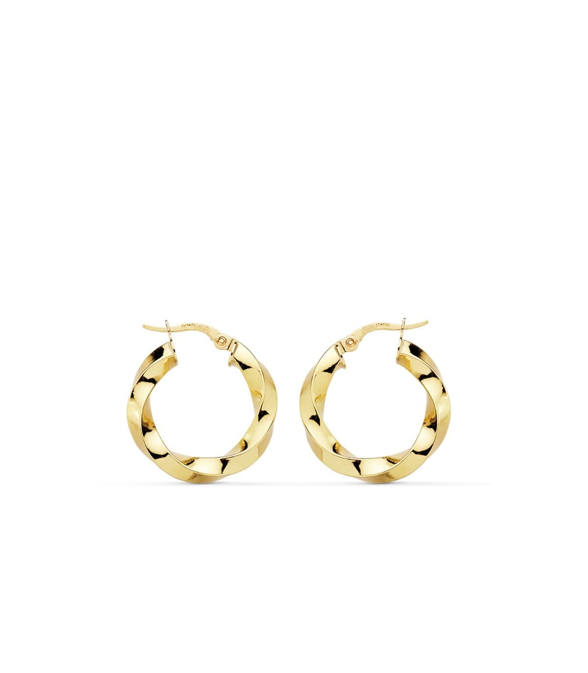 Pendientes aros Twisted oro amarillo 18 kilates 22 mm
