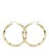 Orecchini a cerchio torchon intrecciati oro giallo 18 kt 30 mm, gioielli donna