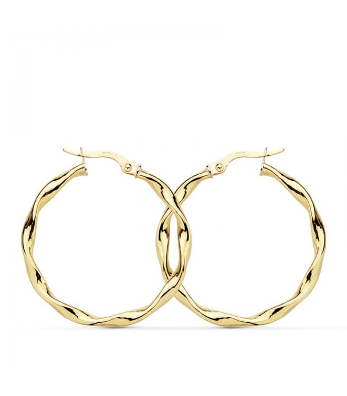 Créoles Twisted or jaune 18 carats 30 mm