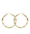 Pendientes aros Twisted oro amarillo 18 kilates 30 mm