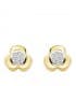 Damenohrstecker Kleeblatt mit Zirkonia - Ohrringe Damen aus 18K Gelbgold