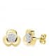 Boucles d'oreilles femme or bicolore 18 carats Mayte Trèfle