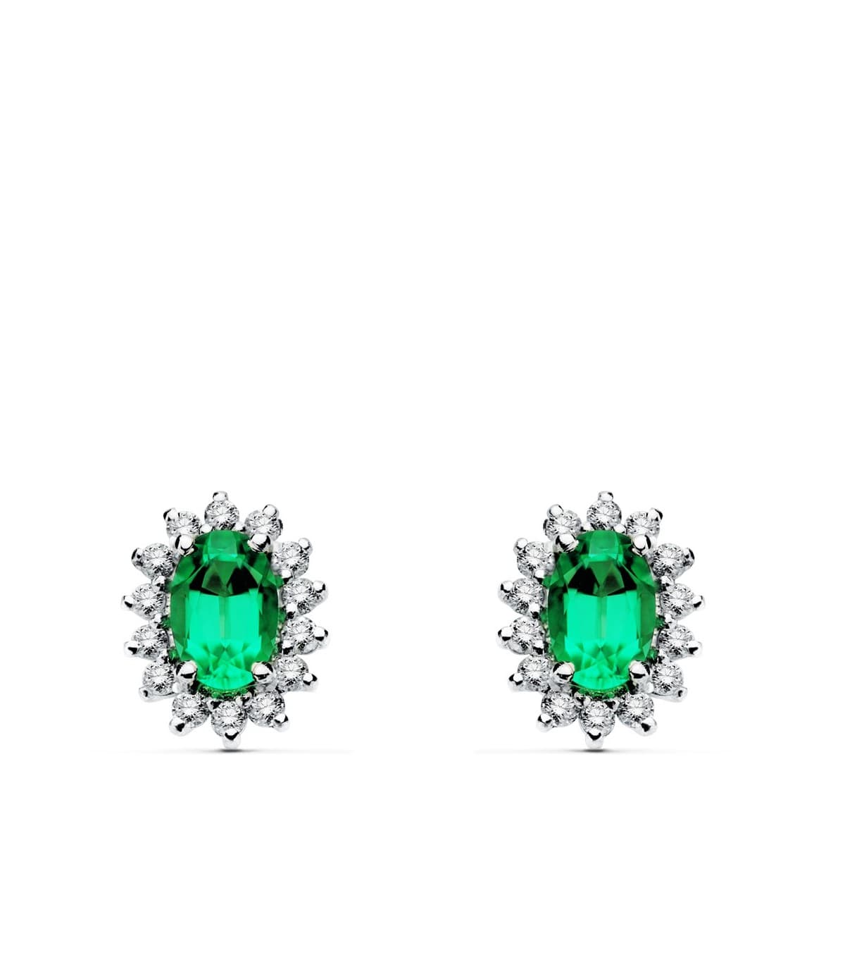 Boucles d'oreilles Jasmin 0.28 Ct. Or 18 K Émeraude 0.39 Ct.