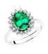 Smaragd Ring mit Diamanten Galadriel 750 Weißgold