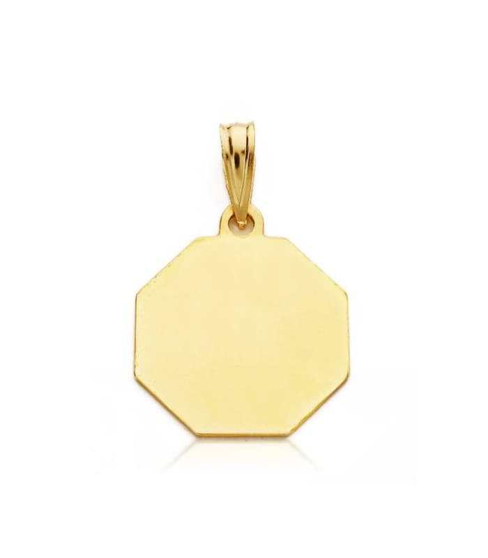 Médaille  Ange et horloge octogonale or 18K