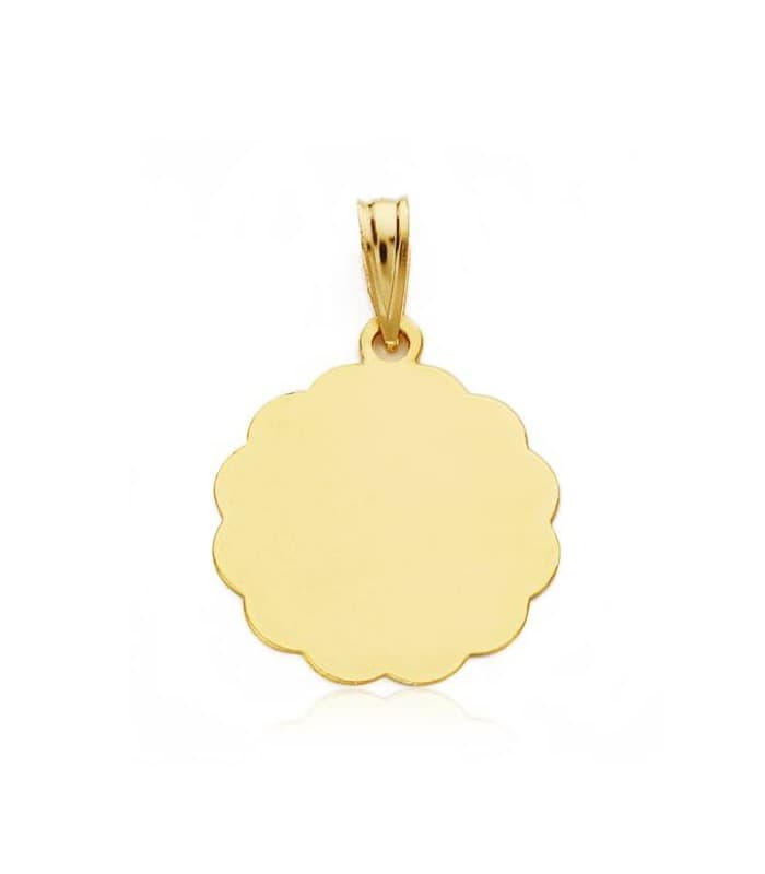 Médaille enfant et horloge feuilles or 18 carats