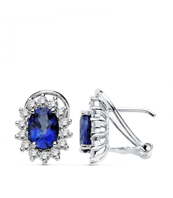 Ohrringe Sybil Saphir  und Diamant 750 Weißgold