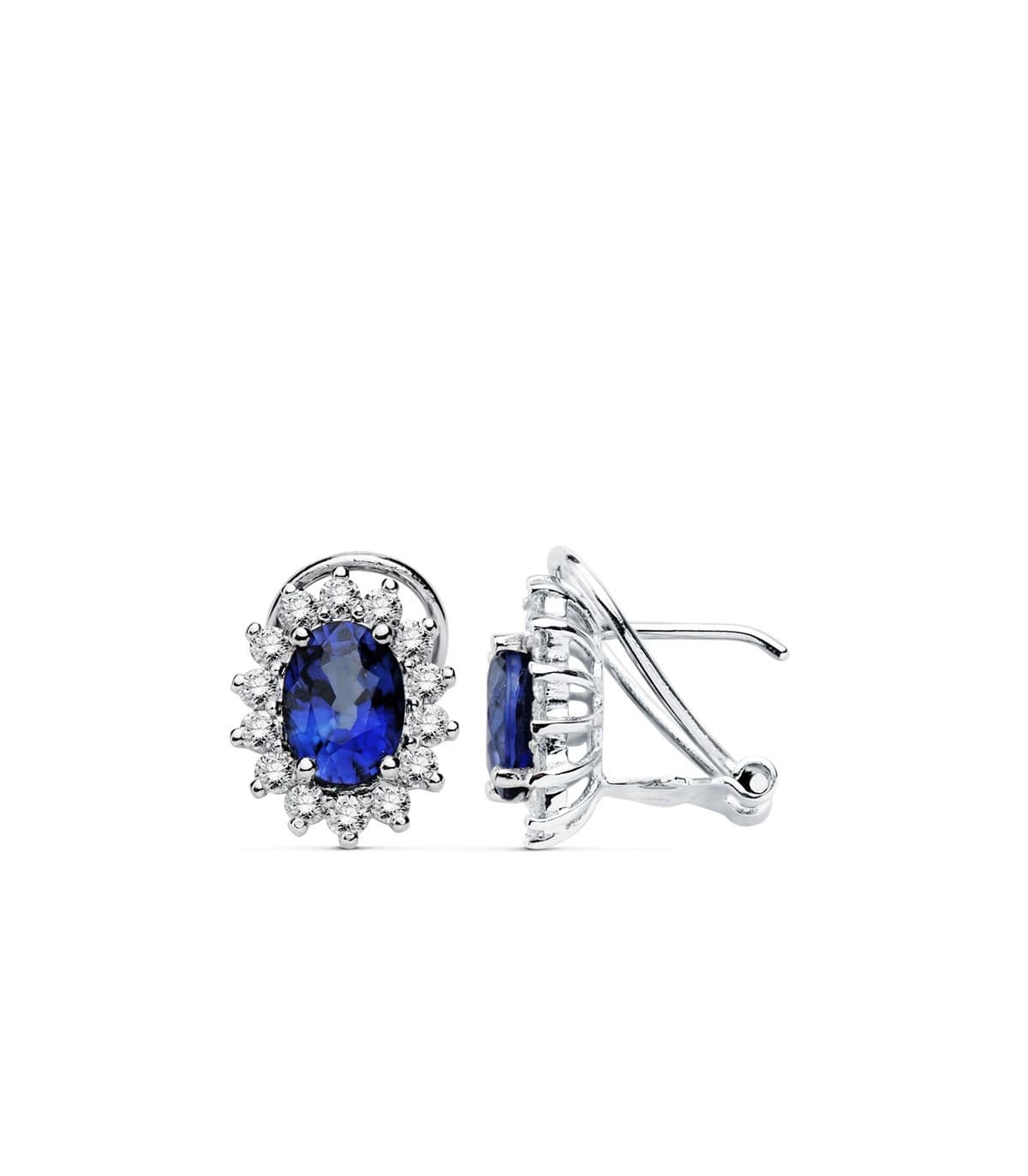 Ohrringe Sybil Saphir  und Diamant 750 Weißgold