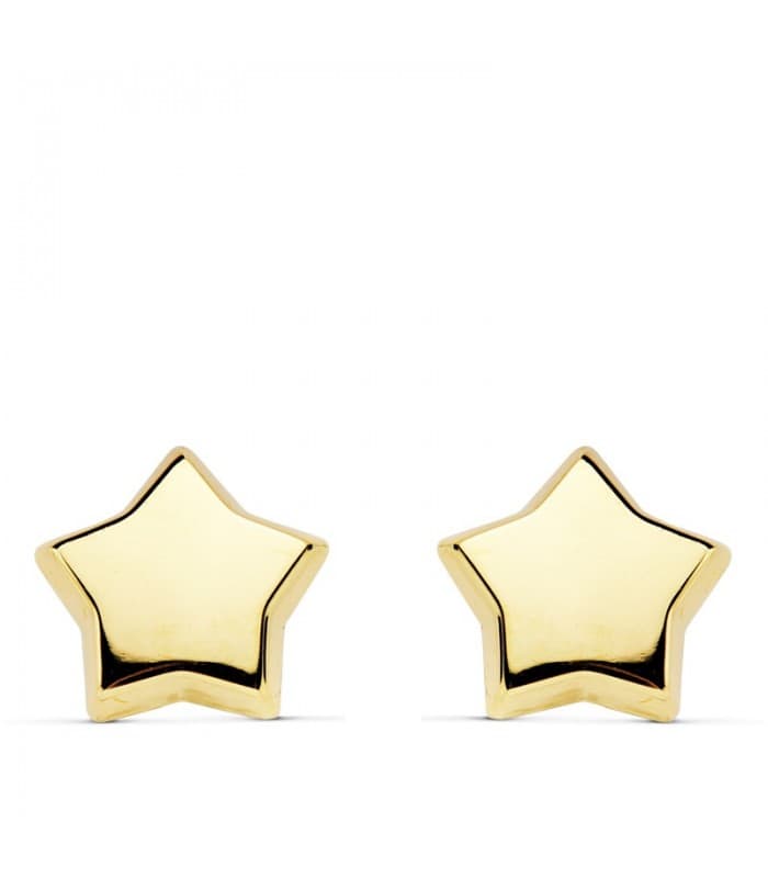 Damenohrstecker mit Sternmotiv und poliert - Ohrringe 18K Gold 18876 Stern
