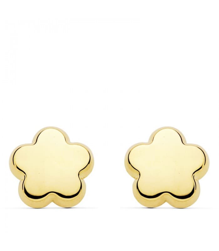Boucles d'oreilles or jaune 18k Fleurs lises
