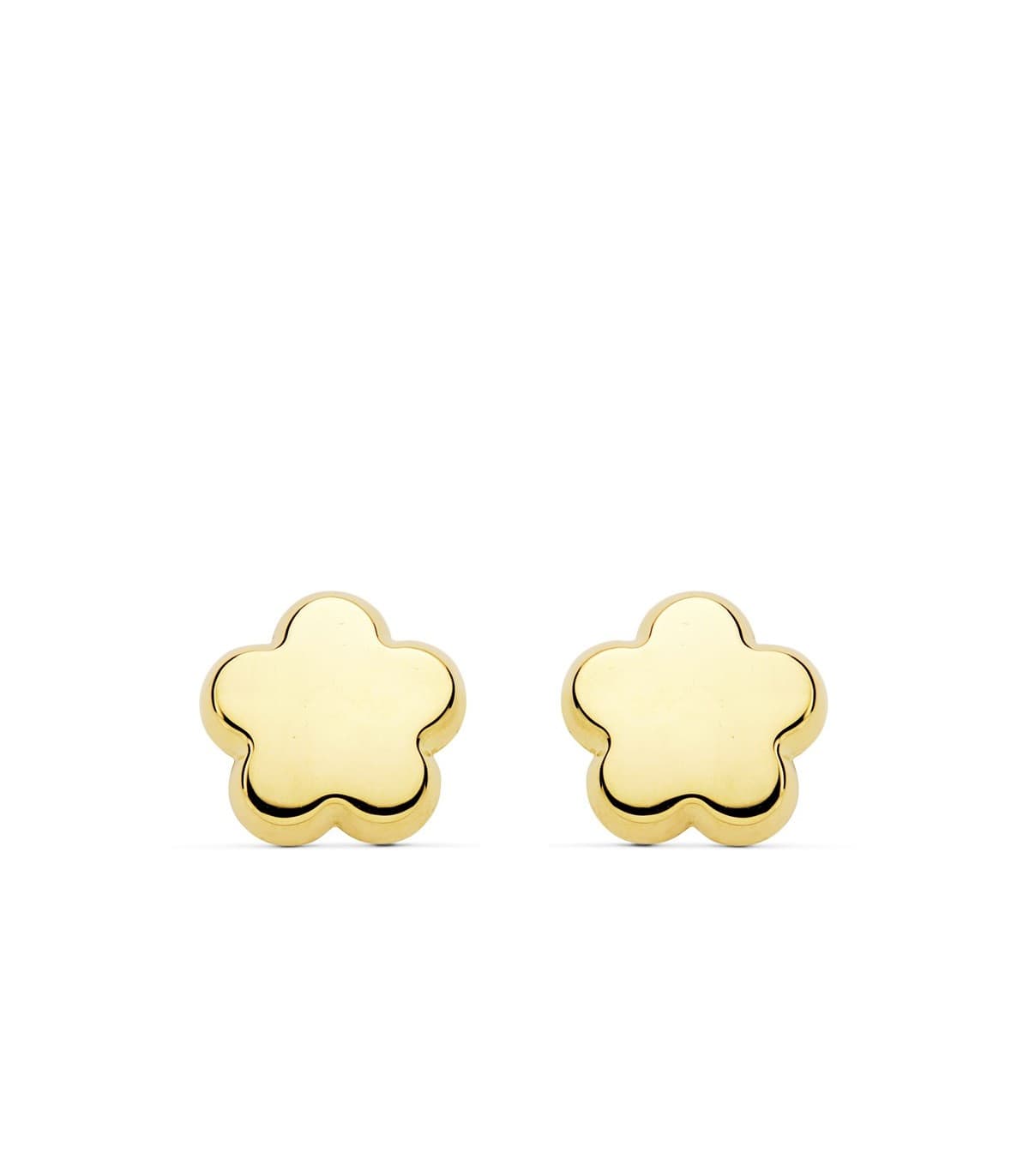 Boucles d'oreilles or jaune 18k Fleurs lises