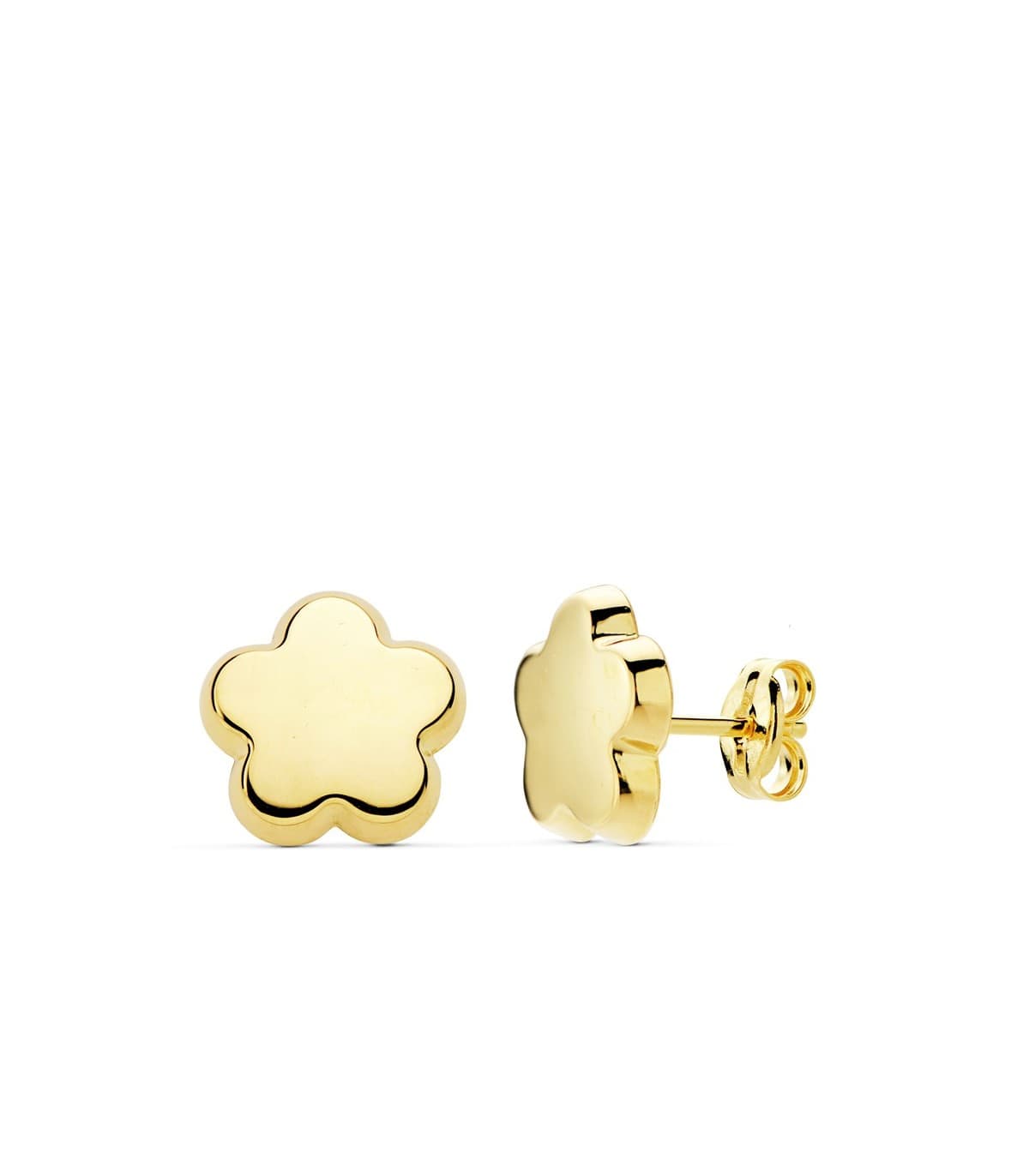 Boucles d'oreilles or jaune 18k Fleurs lises