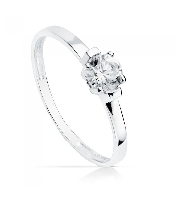 Solitär NEPTUN Zirkonia Ø 4,5 Brillantschliff, 18K Weißgold | Verlobungsringe online kaufen