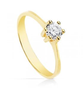 Solitario Mujer Oro amarillo 18k Kira Anillo de boda • Joyería online Alda, Anillos de compromiso