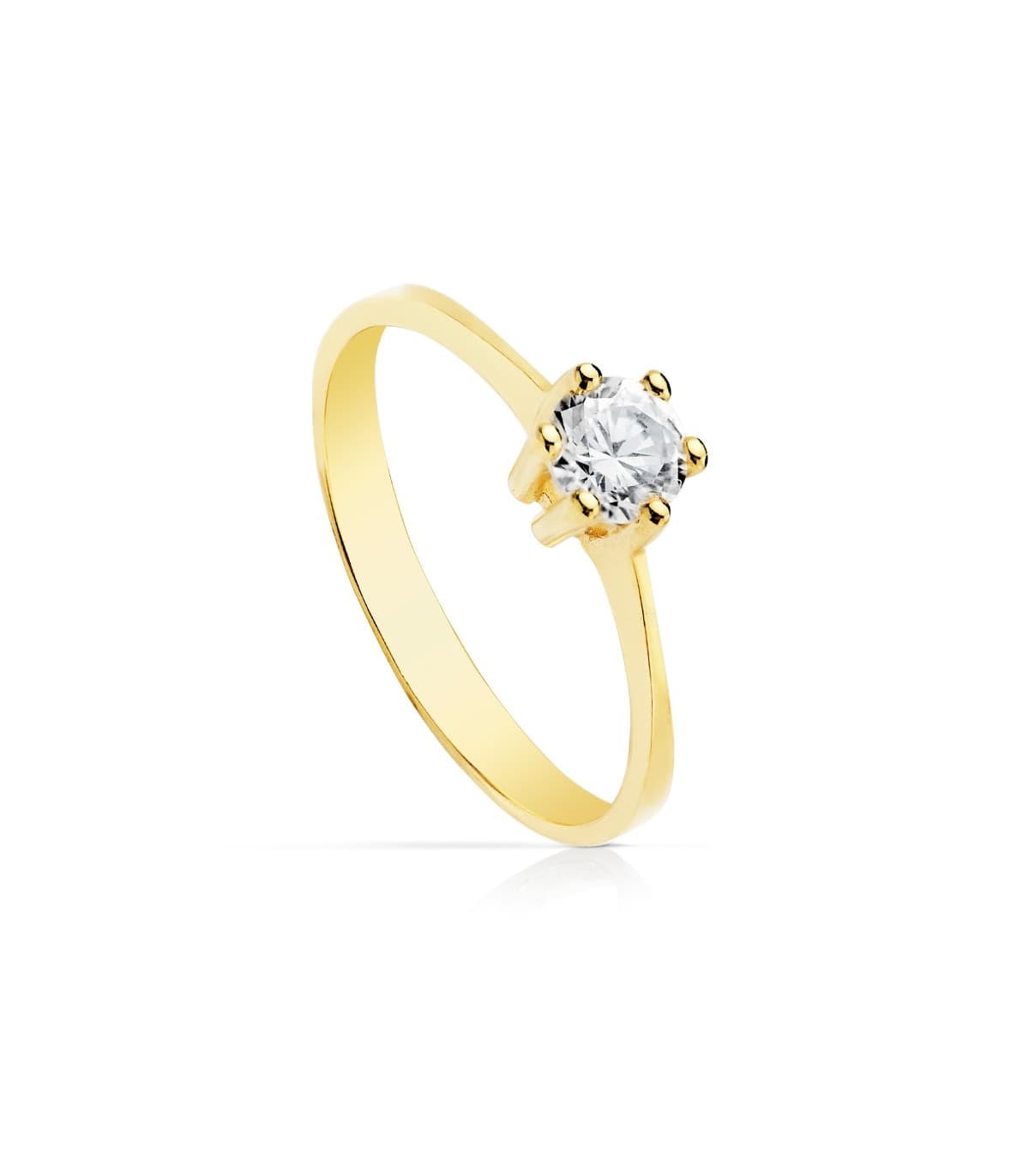 Solitär Ring mit Zirkonia Gold 18K /750er 19273-OA • Juwelier ALDA, Modell KIRA Gelbgold