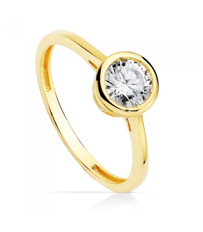 Solitario Mujer Oro amarillo 18k Belice anillo de pedida de boda