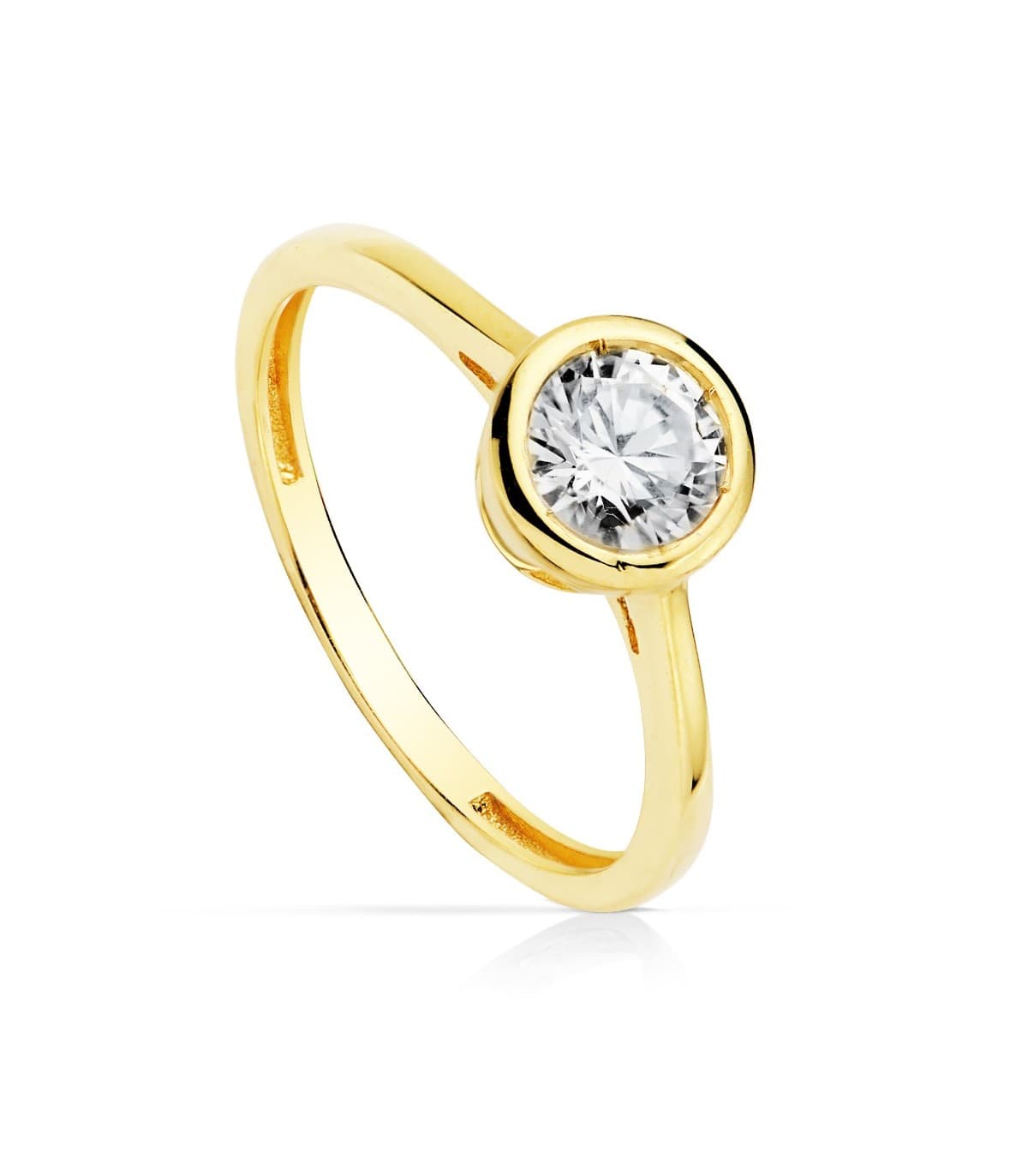 Solitario Mujer Oro amarillo 18k Belice anillo de pedida de boda