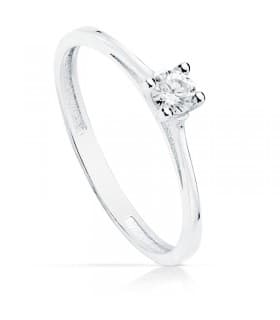 Solitario de Mujer Oro blanco Davos 18K Anillo de compromiso