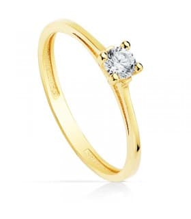 Solitario de Boda Mujer Oro amarillo Davos 18 Kilates anillo de compromiso