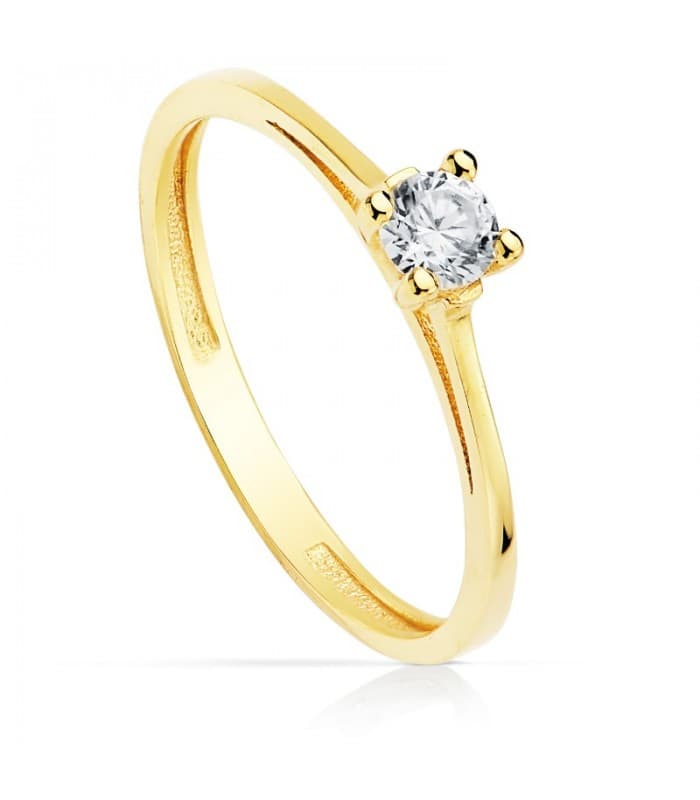 Solitär Ring mit Zirkonia Gold 18K /750er 19348-OA | DAVOS Verlobungsring
