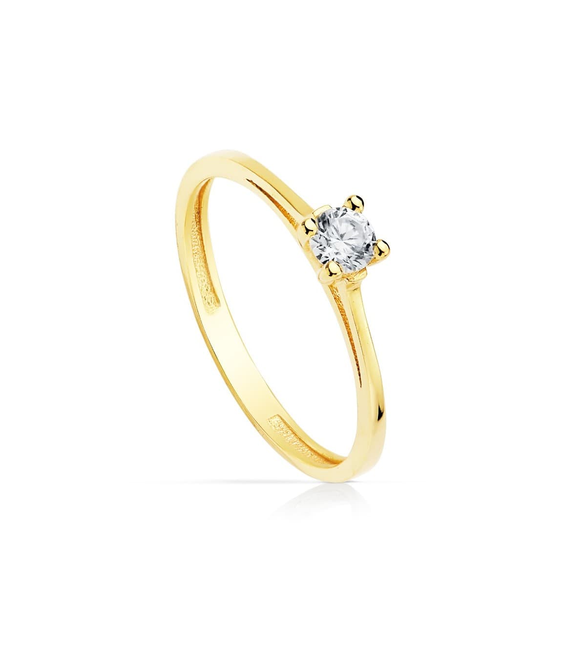 Solitär Ring mit Zirkonia Gold 18K /750er 19348-OA | DAVOS Verlobungsring
