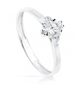 Solitario clásico de Mujer Oro blanco Riga 18K anillo de compromiso