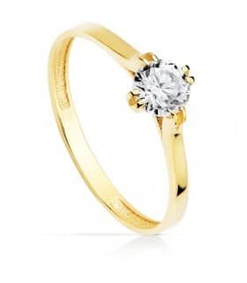 Solitario de Mujer Oro amarillo Riga 18K Anillo de boda