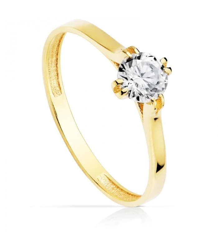 Solitario de Mujer Oro amarillo Riga 18K Anillo de boda