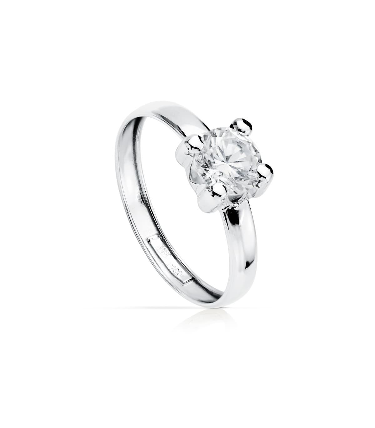 Solitario de Mujer Oro blanco Sintra 18K anillo de boda barato