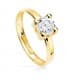 Solitario da donna oro giallo Sintra 18kt, Anello di fidanzamento leggero ed economico