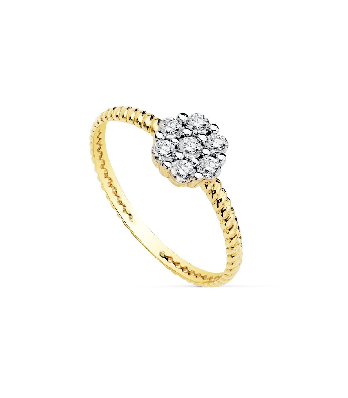 Sortija Mujer oro amarillo 18K  Janet Anillo rizado twister