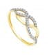 Sortija de Mujer Oro bicolor 18K Copenhague Anillo bandas trenzado