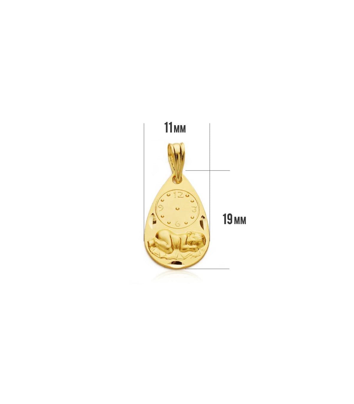 Medalla  niño  y reloj gota oro 18ktes