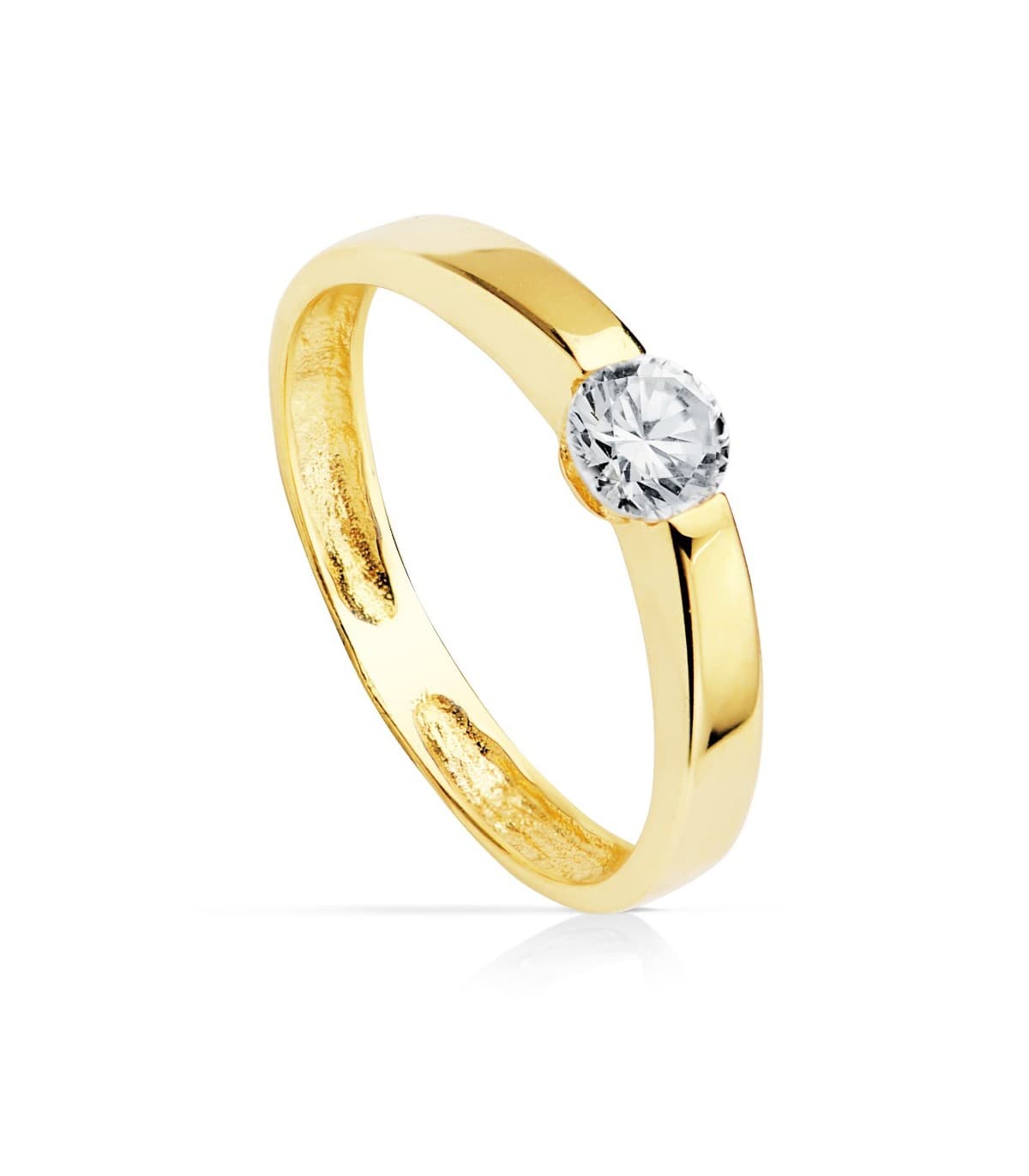 Solitario anillo de compromiso mujer oro 18 kilates