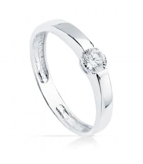 Verlobungsring Weißgold 750 & Zirkonia 19255-OB