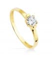Solitario donna oro giallo 18kt Neptune