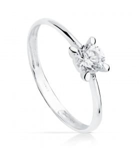 Solitario Mujer Oro blanco 18k Vicenza Anillo de compromiso boda