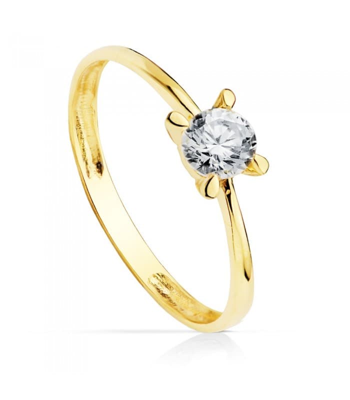 Solitario Mujer Oro amarillo 18k Vicenza Anillo de compromiso boda