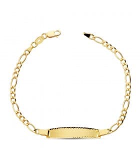 Esclava 1ª Comunión Oro 18 k 17 cm Eslabón 3x1
