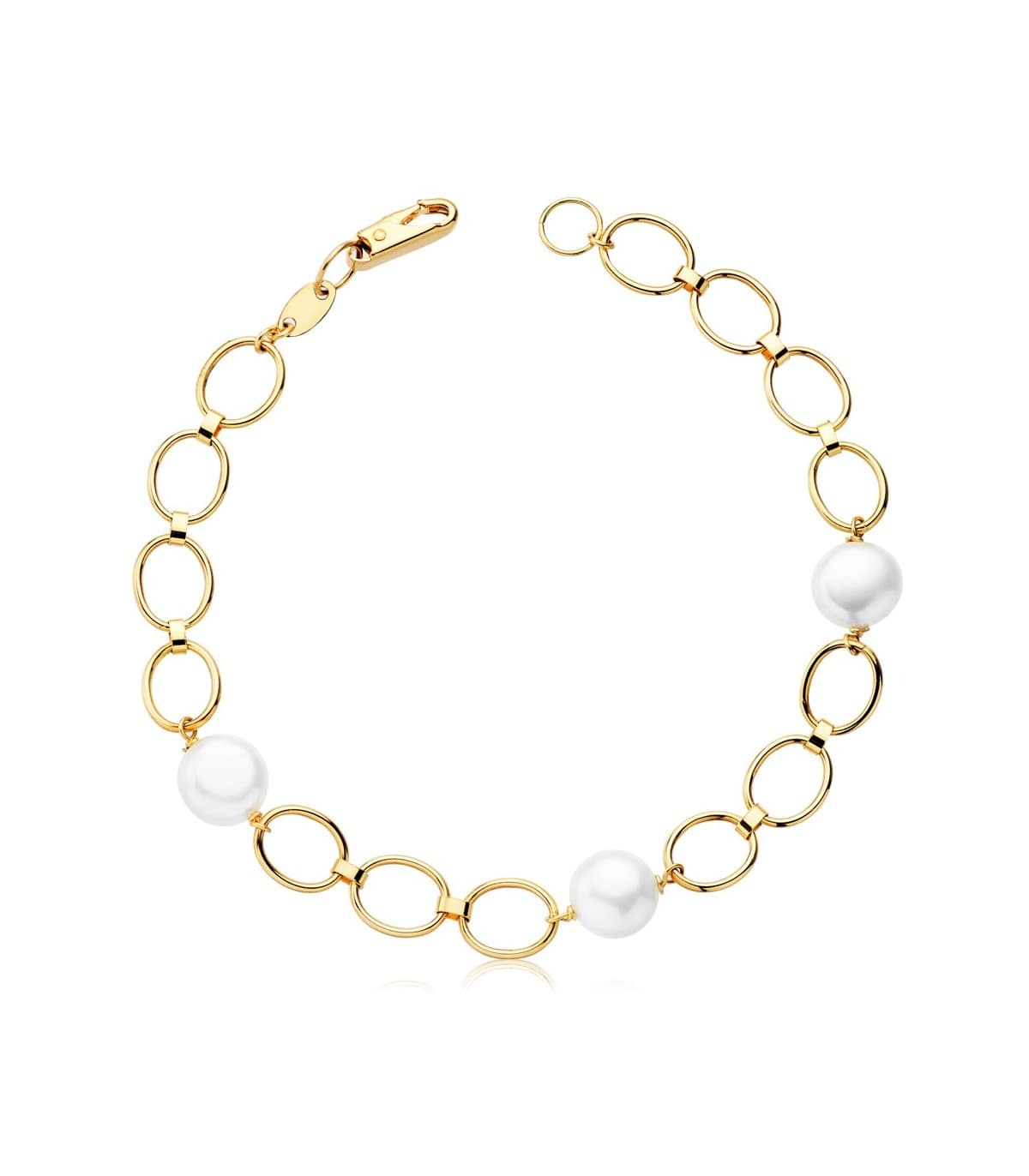 Pulsera Niña 1ª Comunión Oro 18k 18 cm Perlas